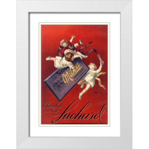 Capp Suchard Red White Modern Wood Framed Art Print with Double Matting by Vintage Apple Collection
