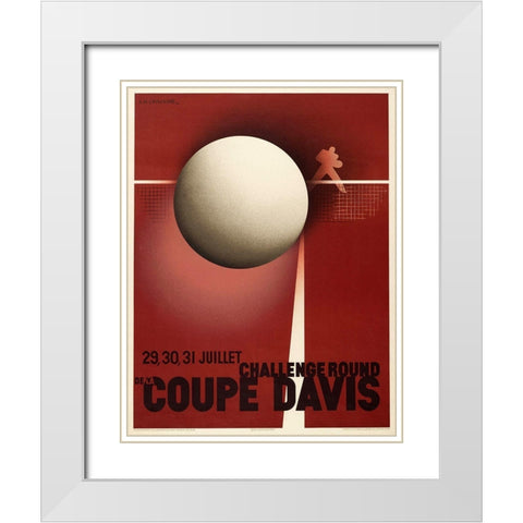 Coupe Davis White Modern Wood Framed Art Print with Double Matting by Vintage Apple Collection