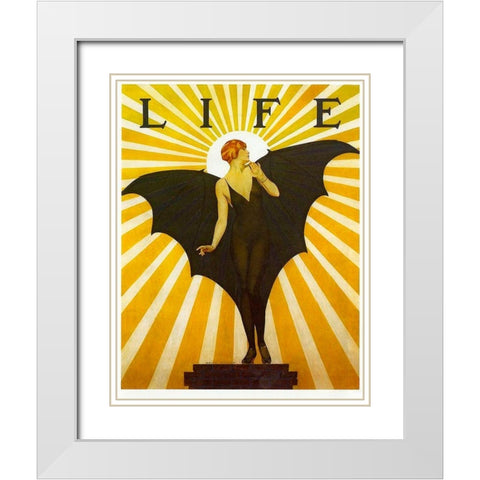 Life Magazine Cover Bat Girl Yellow White Modern Wood Framed Art Print with Double Matting by Vintage Apple Collection