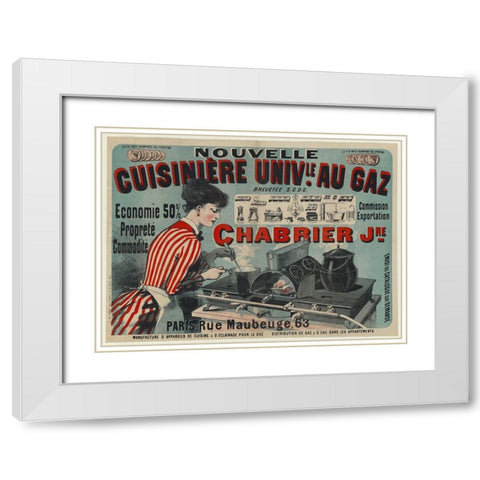 Nouvelle Cuisine White Modern Wood Framed Art Print with Double Matting by Vintage Apple Collection