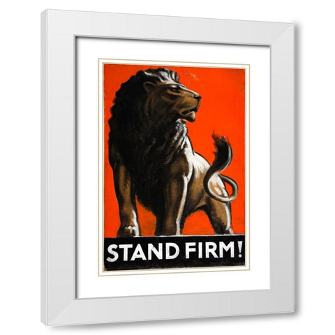 Stand Firm White Modern Wood Framed Art Print with Double Matting by Vintage Apple Collection