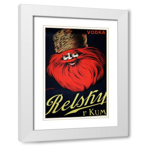 Belsky Vodka Ret White Modern Wood Framed Art Print with Double Matting by Vintage Apple Collection