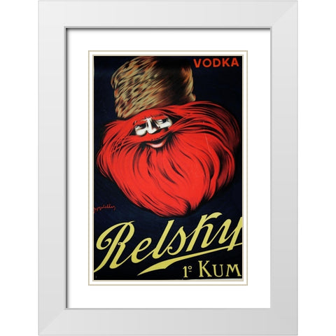 Belsky Vodka Ret White Modern Wood Framed Art Print with Double Matting by Vintage Apple Collection