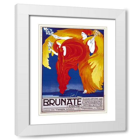 Brunate White Modern Wood Framed Art Print with Double Matting by Vintage Apple Collection