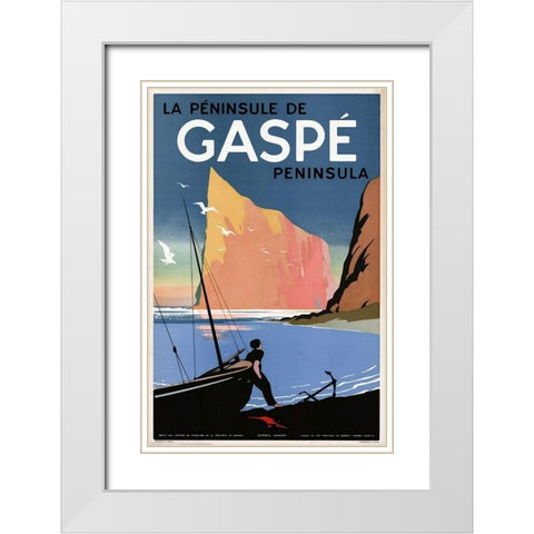 Gaspe White Modern Wood Framed Art Print with Double Matting by Vintage Apple Collection