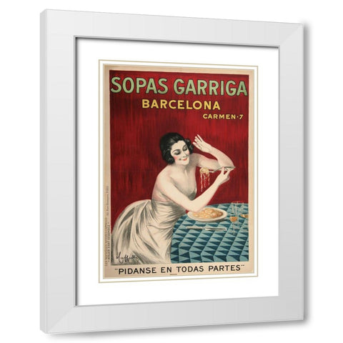 Sopas Garriga White Modern Wood Framed Art Print with Double Matting by Vintage Apple Collection