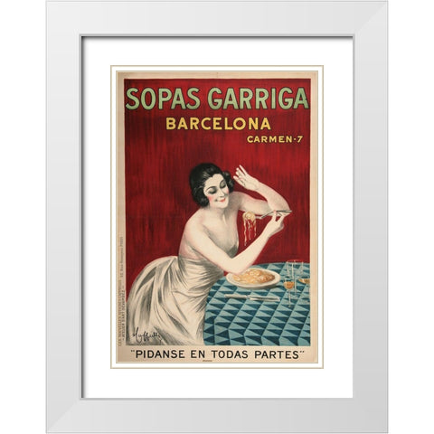 Sopas Garriga White Modern Wood Framed Art Print with Double Matting by Vintage Apple Collection