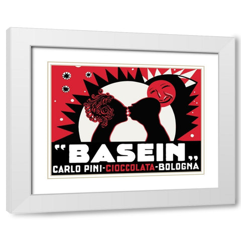 Basein White Modern Wood Framed Art Print with Double Matting by Vintage Apple Collection