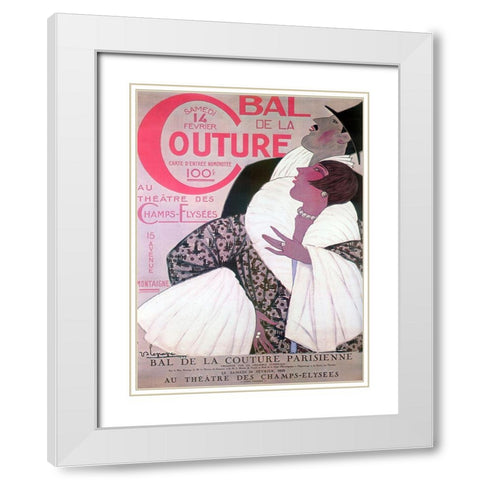 Bal Couture White Modern Wood Framed Art Print with Double Matting by Vintage Apple Collection