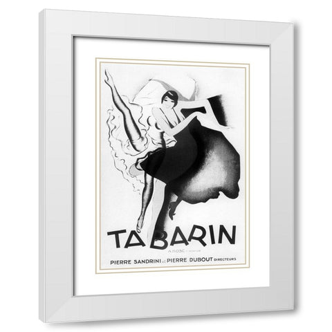 Tabarin Art Deco White Modern Wood Framed Art Print with Double Matting by Vintage Apple Collection
