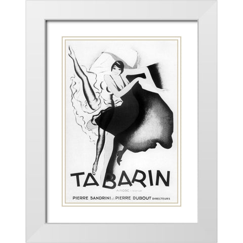 Tabarin Art Deco White Modern Wood Framed Art Print with Double Matting by Vintage Apple Collection