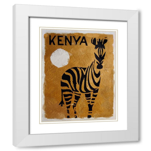 Kenya White Modern Wood Framed Art Print with Double Matting by Vintage Apple Collection