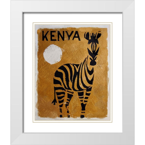Kenya White Modern Wood Framed Art Print with Double Matting by Vintage Apple Collection