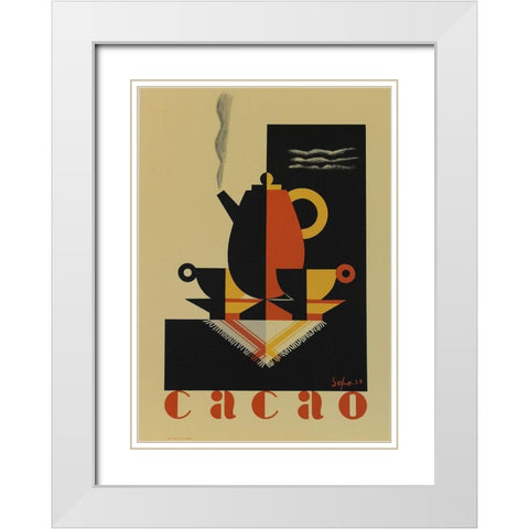 Cacao White Modern Wood Framed Art Print with Double Matting by Vintage Apple Collection