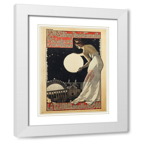 Exposition Universelle Paris Globe White Modern Wood Framed Art Print with Double Matting by Vintage Apple Collection