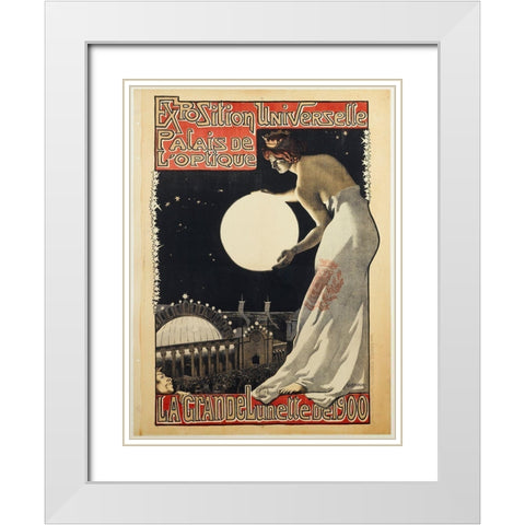 Exposition Universelle Paris Globe White Modern Wood Framed Art Print with Double Matting by Vintage Apple Collection