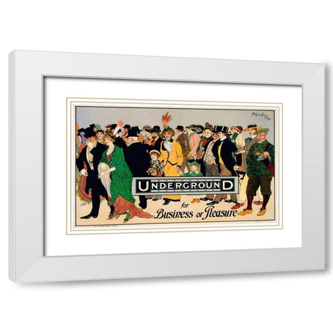 Underground Business White Modern Wood Framed Art Print with Double Matting by Vintage Apple Collection