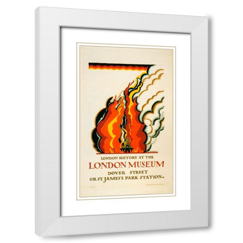 1922 London Museum White Modern Wood Framed Art Print with Double Matting by Vintage Apple Collection