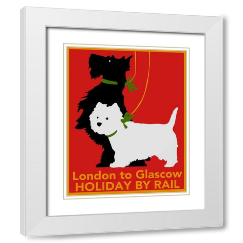 London to Glascow 2 White Modern Wood Framed Art Print with Double Matting by Vintage Apple Collection