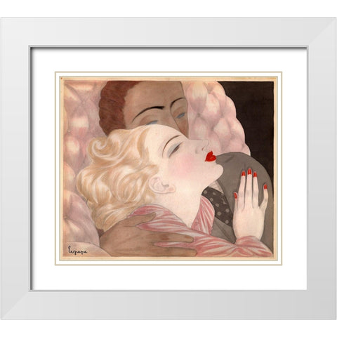 Love By Le Pape White Modern Wood Framed Art Print with Double Matting by Vintage Apple Collection