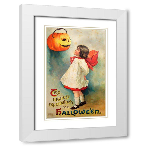 Halloween Expectations.tif White Modern Wood Framed Art Print with Double Matting by Vintage Apple Collection
