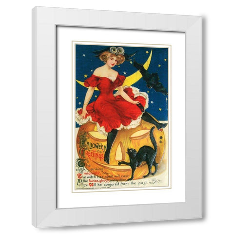Halloween Red Dress Large.tif White Modern Wood Framed Art Print with Double Matting by Vintage Apple Collection