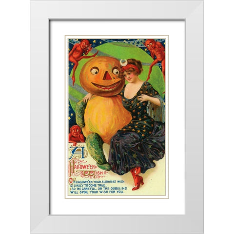 Halloween Red Head Band.tif White Modern Wood Framed Art Print with Double Matting by Vintage Apple Collection