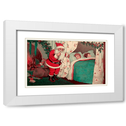 Sleeping Children White Modern Wood Framed Art Print with Double Matting by Vintage Apple Collection