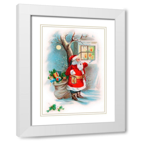 Vintage Xmas 2 White Modern Wood Framed Art Print with Double Matting by Vintage Apple Collection