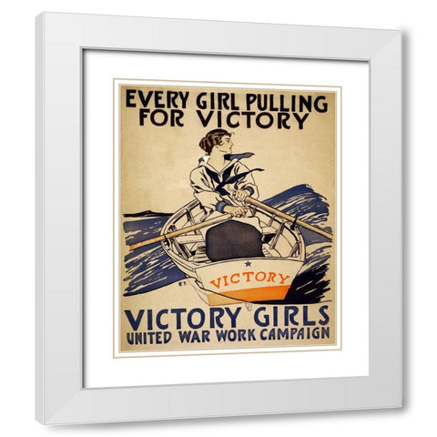 Every Girl White Modern Wood Framed Art Print with Double Matting by Vintage Apple Collection