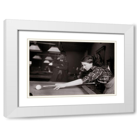 Pool White Modern Wood Framed Art Print with Double Matting by Vintage Apple Collection