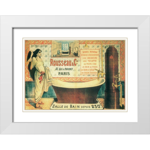 Salle De Bain (2) White Modern Wood Framed Art Print with Double Matting by Vintage Apple Collection