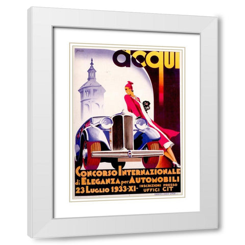 Acqui White Modern Wood Framed Art Print with Double Matting by Vintage Apple Collection