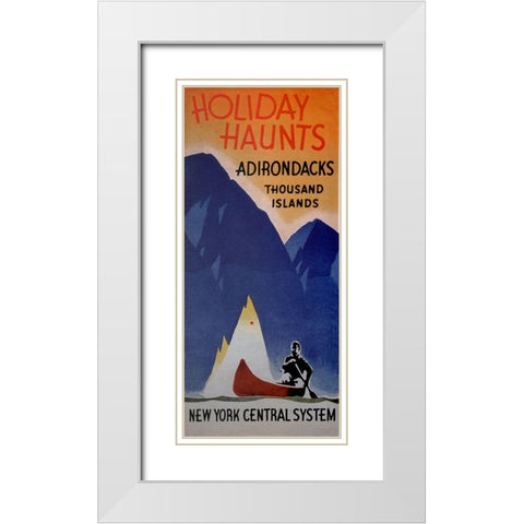 Adirondacks White Modern Wood Framed Art Print with Double Matting by Vintage Apple Collection
