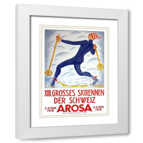 Arosa 621 White Modern Wood Framed Art Print with Double Matting by Vintage Apple Collection