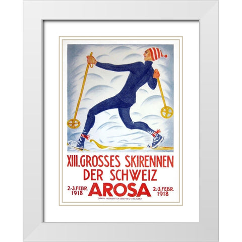 Arosa 621 White Modern Wood Framed Art Print with Double Matting by Vintage Apple Collection