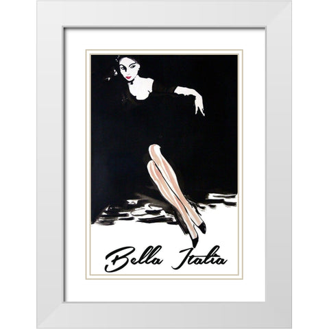 Bella Italia White Modern Wood Framed Art Print with Double Matting by Vintage Apple Collection