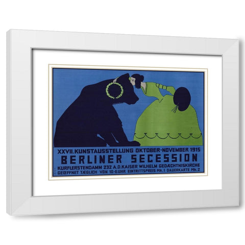 Berliner Secession White Modern Wood Framed Art Print with Double Matting by Vintage Apple Collection