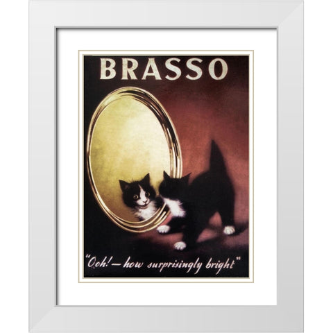 Brasso White Modern Wood Framed Art Print with Double Matting by Vintage Apple Collection