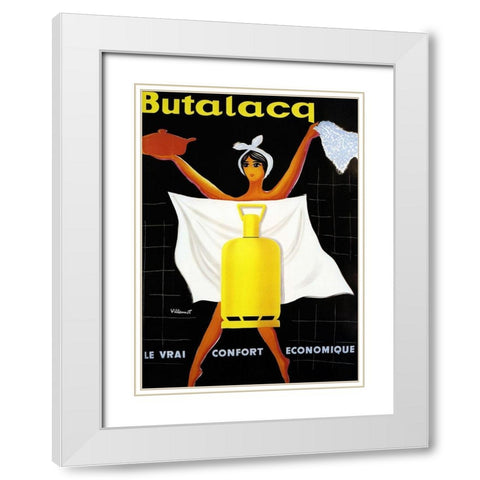 Butalaca White Modern Wood Framed Art Print with Double Matting by Vintage Apple Collection