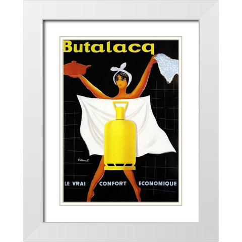 Butalaca White Modern Wood Framed Art Print with Double Matting by Vintage Apple Collection