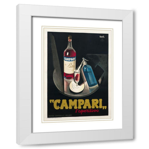 Campari Laperitiv Nizzoli White Modern Wood Framed Art Print with Double Matting by Vintage Apple Collection