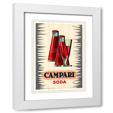 Campari White Modern Wood Framed Art Print with Double Matting by Vintage Apple Collection