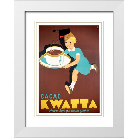 Cocoa Kwatta White Modern Wood Framed Art Print with Double Matting by Vintage Apple Collection