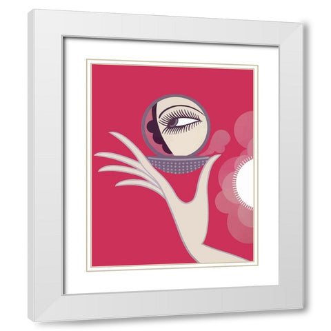 Compact Vanity White Modern Wood Framed Art Print with Double Matting by Vintage Apple Collection