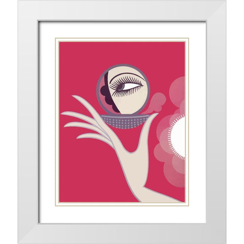 Compact Vanity White Modern Wood Framed Art Print with Double Matting by Vintage Apple Collection