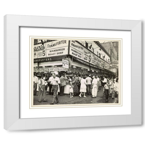 Coney Island I White Modern Wood Framed Art Print with Double Matting by Vintage Apple Collection