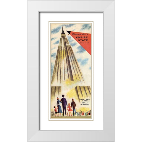 Empire State White Modern Wood Framed Art Print with Double Matting by Vintage Apple Collection