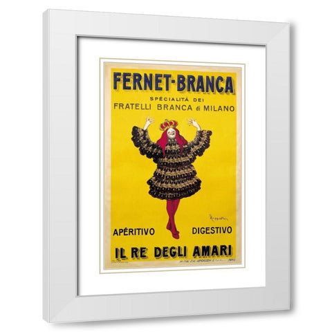 Fernet Branca Yellow White Modern Wood Framed Art Print with Double Matting by Vintage Apple Collection
