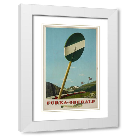 Furka Oberalp White Modern Wood Framed Art Print with Double Matting by Vintage Apple Collection